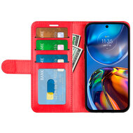 Motorola Moto E32 / E32S Hoesje, MobyDefend Wallet Book Case (Sluiting Achterkant), Rood