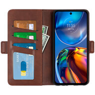 Motorola Moto E32 / E32S Hoesje, MobyDefend Luxe Wallet Book Case (Sluiting Zijkant), Bruin