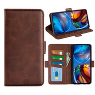 Motorola Moto E32 / E32S Hoesje, MobyDefend Luxe Wallet Book Case (Sluiting Zijkant), Bruin