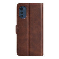 Motorola Moto E32 / E32S Hoesje, MobyDefend Luxe Wallet Book Case (Sluiting Zijkant), Bruin