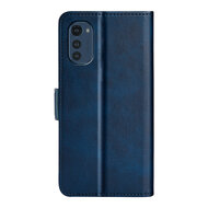 Motorola Moto E32 / E32S Hoesje - MobyDefend Luxe Wallet Book Case (Sluiting Zijkant) - Blauw
