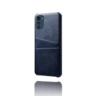 Motorola Moto E32 / E32S Hoesje - MobyDefend Lederen Backcover Met Vakjes Voor Pasjes - Blauw