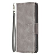 Motorola Moto G22 Hoesje - MobyDefend Wallet Book Case Met Koord - Grijs