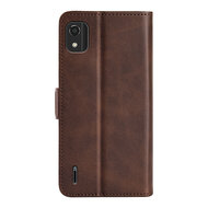Nokia C2-2E Hoesje, MobyDefend Luxe Wallet Book Case (Sluiting Zijkant), Bruin
