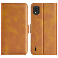 Nokia C2-2E Hoesje - MobyDefend Luxe Wallet Book Case (Sluiting Zijkant) - Lichtbruin