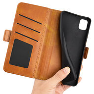 Nokia C2-2E Hoesje - MobyDefend Luxe Wallet Book Case (Sluiting Zijkant) - Lichtbruin