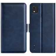 Nokia C2-2E Hoesje, MobyDefend Luxe Wallet Book Case (Sluiting Zijkant), Blauw