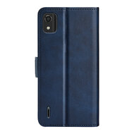 Nokia C2-2E Hoesje, MobyDefend Luxe Wallet Book Case (Sluiting Zijkant), Blauw