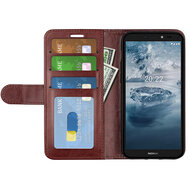 Nokia C2-2E Hoesje, MobyDefend Wallet Book Case (Sluiting Achterkant), Bruin