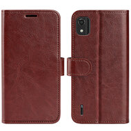Nokia C2-2E Hoesje - MobyDefend Wallet Book Case (Sluiting Achterkant) - Bruin
