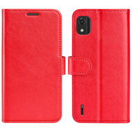 Nokia C2-2E Hoesje - MobyDefend Wallet Book Case (Sluiting Achterkant) - Rood