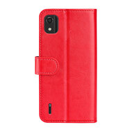 Nokia C2-2E Hoesje, MobyDefend Wallet Book Case (Sluiting Achterkant), Rood