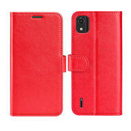 Nokia C2-2E Hoesje - MobyDefend Wallet Book Case (Sluiting Achterkant) - Rood