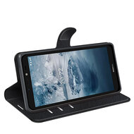 Nokia C2-2E Hoesje - MobyDefend Kunstleren Wallet Book Case (Sluiting Voorkant) - Zwart