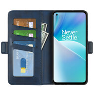 OnePlus Nord 2T Hoesje, MobyDefend Luxe Wallet Book Case (Sluiting Zijkant), Blauw
