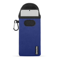Hoesje voor Nothing Phone 1 - MobyDefend Neopreen Pouch Met Karabijnhaak - Insteekhoesje - Riemlus Hoesje - Blauw
