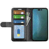 iPhone 14 Hoesje, MobyDefend Wallet Book Case (Sluiting Achterkant), Zwart