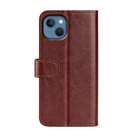 iPhone 14 Hoesje, MobyDefend Wallet Book Case (Sluiting Achterkant), Bruin