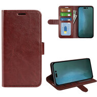 iPhone 14 Plus Hoesje, MobyDefend Wallet Book Case (Sluiting Achterkant), Bruin