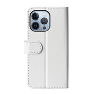 iPhone 14 Pro Hoesje, MobyDefend Wallet Book Case (Sluiting Achterkant), Wit