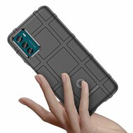 Motorola Moto G42 Hoesje, Rugged Shield TPU Gelcase, Zwart