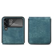 Samsung Galaxy Z Flip 4 Hoesje, MobyDefend Vouwbare Backcover, Donkerblauw
