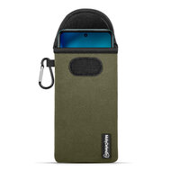 Hoesje voor Motorola Moto G42, MobyDefend Neopreen Pouch Met Karabijnhaak, Insteekhoesje, Riemlus Hoesje, Groen