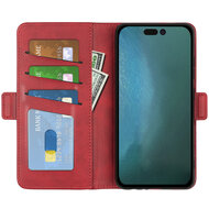 iPhone 14 Hoesje, MobyDefend Luxe Wallet Book Case (Sluiting Zijkant), Rood