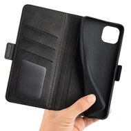 iPhone 14 Plus Hoesje, MobyDefend Luxe Wallet Book Case (Sluiting Zijkant), Zwart
