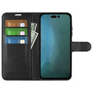 iPhone 14 Plus Hoesje, MobyDefend Kunstleren Wallet Book Case (Sluiting Voorkant), Zwart