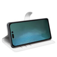 iPhone 14 Pro Hoesje, MobyDefend Kunstleren Wallet Book Case (Sluiting Voorkant), Wit