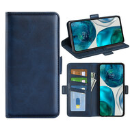 Motorola Moto G42 Hoesje - MobyDefend Luxe Wallet Book Case (Sluiting Zijkant) - Blauw