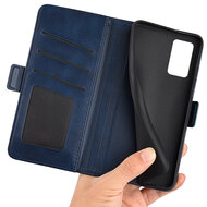 Motorola Moto G42 Hoesje - MobyDefend Luxe Wallet Book Case (Sluiting Zijkant) - Blauw
