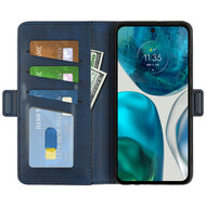 Motorola Moto G42 Hoesje - MobyDefend Luxe Wallet Book Case (Sluiting Zijkant) - Blauw