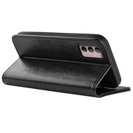 Motorola Moto G42 Hoesje - MobyDefend Wallet Book Case (Sluiting Achterkant) - Zwart