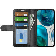 Motorola Moto G42 Hoesje - MobyDefend Wallet Book Case (Sluiting Achterkant) - Zwart