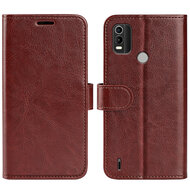 Nokia C21 Plus Hoesje - MobyDefend Wallet Book Case (Sluiting Achterkant) - Bruin