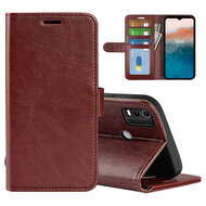 Nokia C21 Plus Hoesje - MobyDefend Wallet Book Case (Sluiting Achterkant) - Bruin