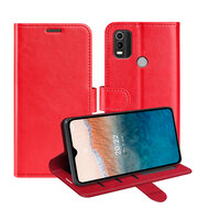 Nokia C21 Plus Hoesje, MobyDefend Wallet Book Case (Sluiting Achterkant), Rood