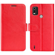 Nokia C21 Plus Hoesje - MobyDefend Wallet Book Case (Sluiting Achterkant) - Rood