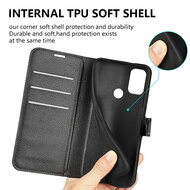 Nokia C21 Plus Hoesje - MobyDefend Kunstleren Wallet Book Case (Sluiting Voorkant) - Zwart