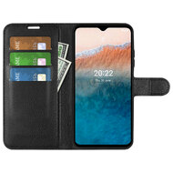Nokia C21 Plus Hoesje - MobyDefend Kunstleren Wallet Book Case (Sluiting Voorkant) - Zwart