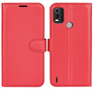 Nokia C21 Plus Hoesje - MobyDefend Kunstleren Wallet Book Case (Sluiting Voorkant) - Rood