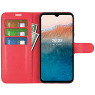 Nokia C21 Plus Hoesje - MobyDefend Kunstleren Wallet Book Case (Sluiting Voorkant) - Rood