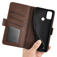 Nokia C21 Plus Hoesje, MobyDefend Luxe Wallet Book Case (Sluiting Zijkant), Bruin