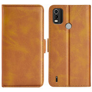 Nokia C21 Plus Hoesje - MobyDefend Luxe Wallet Book Case (Sluiting Zijkant) - Lichtbruin