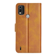 Nokia C21 Plus Hoesje - MobyDefend Luxe Wallet Book Case (Sluiting Zijkant) - Lichtbruin