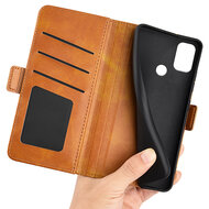 Nokia C21 Plus Hoesje - MobyDefend Luxe Wallet Book Case (Sluiting Zijkant) - Lichtbruin