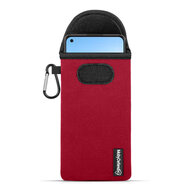Hoesje voor Oppo Reno 8 - MobyDefend Neopreen Pouch Met Karabijnhaak - Insteekhoesje - Riemlus Hoesje - Rood