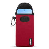 Hoesje voor Oppo Reno 8 Pro - MobyDefend Neopreen Pouch Met Karabijnhaak - Insteekhoesje - Riemlus Hoesje - Rood